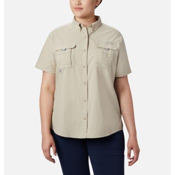 Columbia PFG Bahama Short Sleeve Plus Size, Camisa Kaki Para Mujer | 540971-HBL